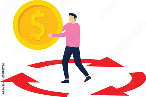  Cash back icon. Symbol is return of Money. Sign of a refund of dollars. Business vector illustration

