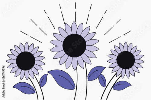 Bright yellow sunflowers radiating energy banner advertisement