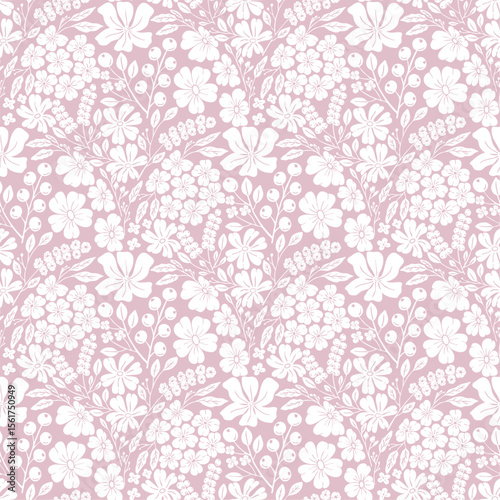 pink seamless floral pattern.