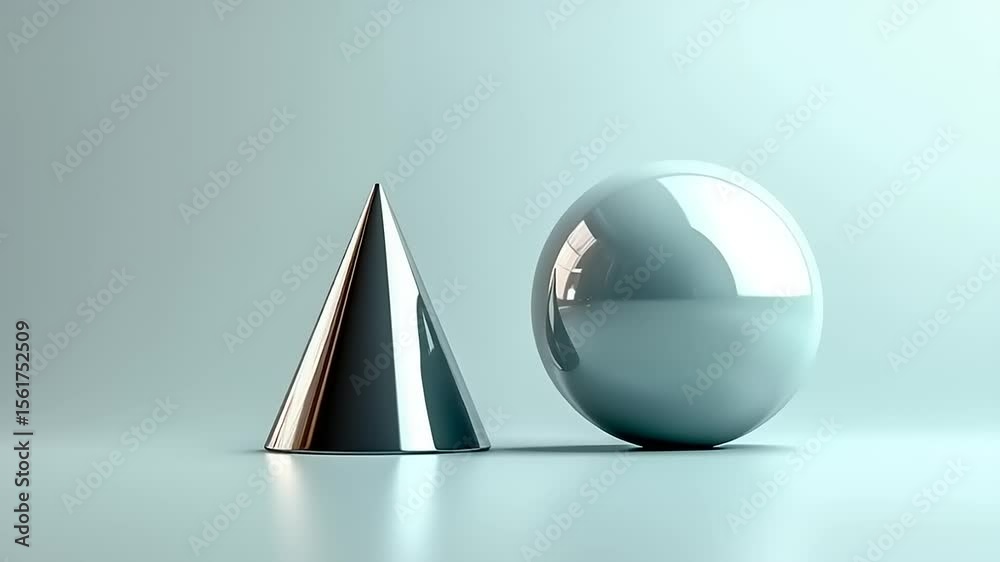 Geometric shapes, cone and sphere