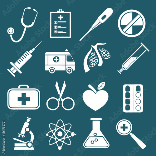 Medical icons healthcare symbols set for website and presentation