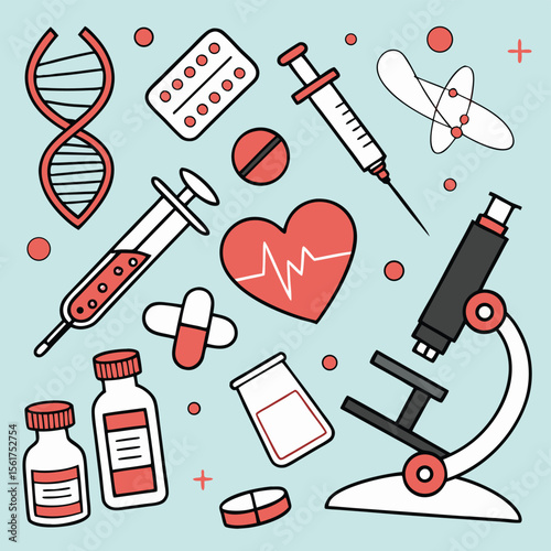 Medical icons healthcare symbols science medicine vector illustration