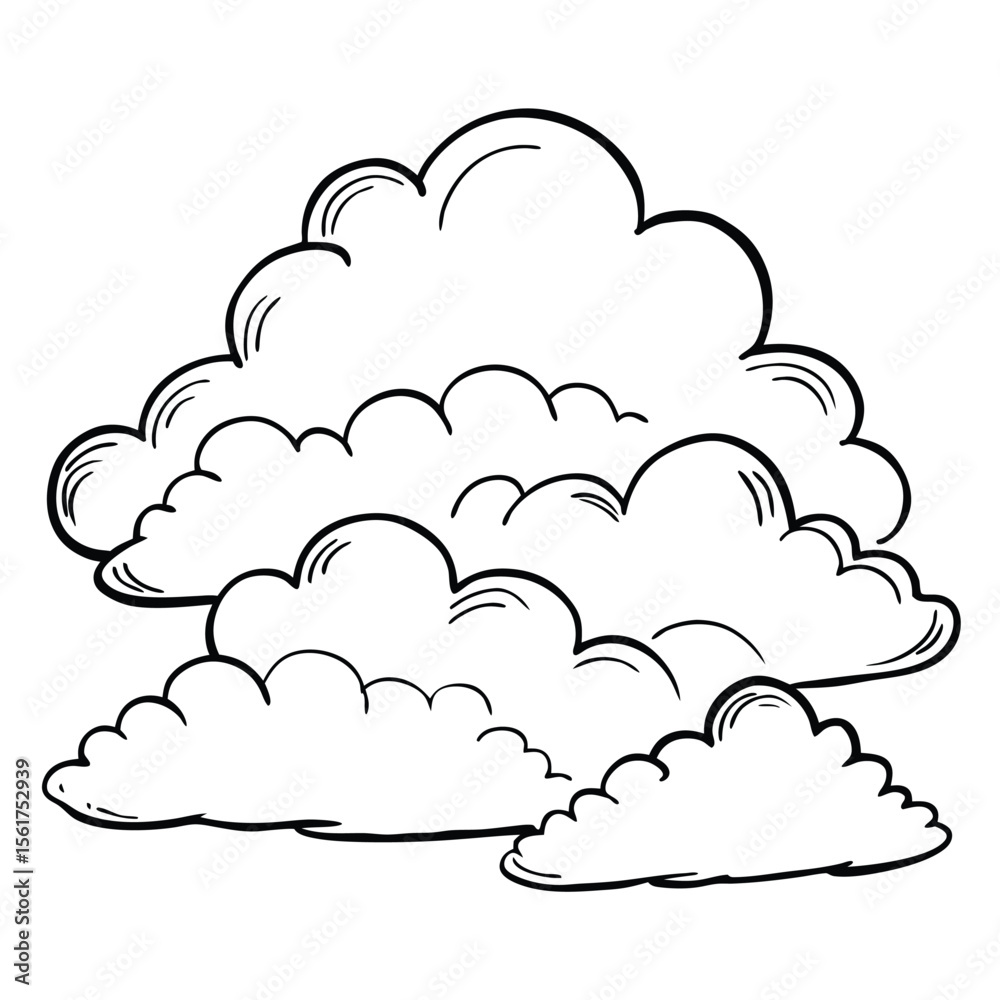 Cloud flat design black outline on a white background Cloud flat design black outline on a white background