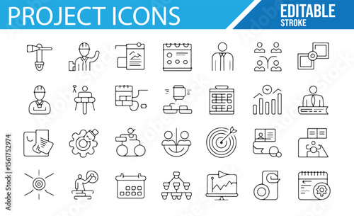 Creative vector icons for workflow, planning, and project management.

