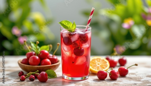 explore the combination of fresh cherry juice with sparkling water and a hint of vanilla as a unique summer refreshment.