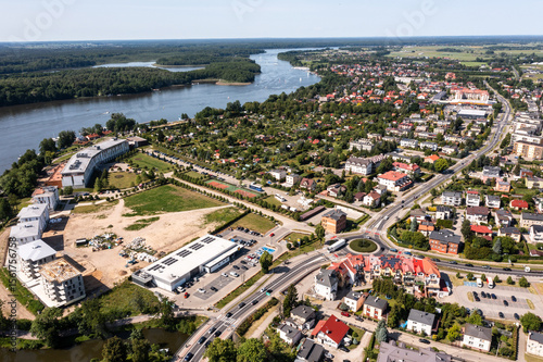 Iława z lotu ptaka - widok na jezioro Jeziorak.