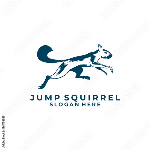 Squirrel angry logo design vector. Squirrel logo design