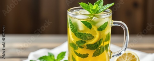 describe the benefits of fresh dandelion and mint iced tea for cleansing and cooling during summer heat.