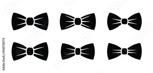 Set of Simple Black Bow Ties