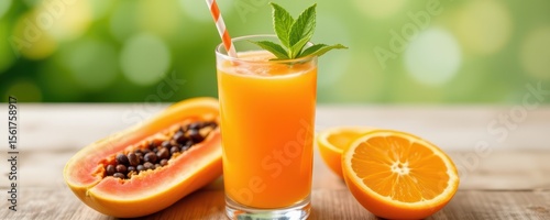 describe how fresh papaya and orange juice mixed with water can be a gentle and nutritious summer drink for kids.