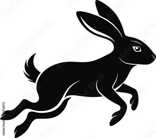 A charming collection of black silhouette rabbits, capturing the gentle and curious nature of bunnies