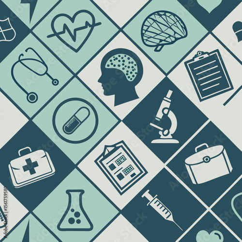 Medical icons seamless pattern healthcare medicine and science graphics