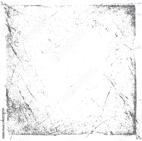Grunge cracked paper texture vector background. Vintage square design with distressed edge and rough surface for retro overlay and damaged effect.
