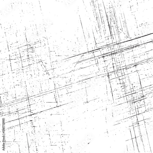 Grunge scratch texture vector background. Abstract crosshatch lines with distressed sketch effect for vintage surface design and retro overlay art.
