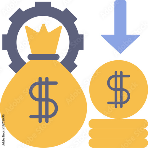 Flat Business Expenses Icon