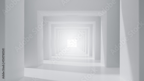 Fototapeta Naklejka Na Ścianę i Meble -  Abstract Futuristic empty floor and room Sci-Fi Corridor With light for showcase,room,interior,display products.Modern Future cement floor and wall background technology interior concept.3d render