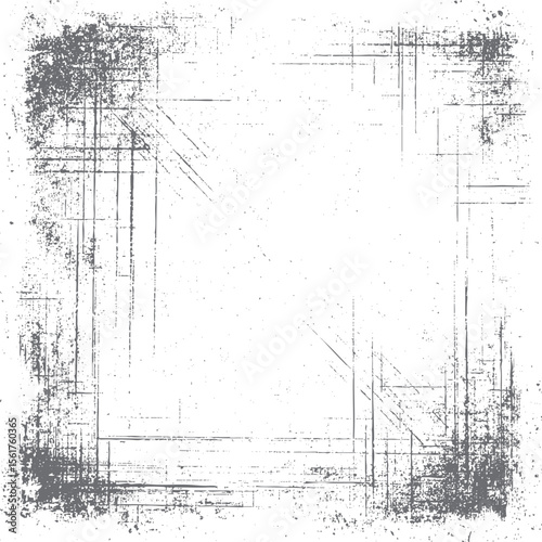 Diagonal grunge scratch texture vector overlay. Abstract cross line pattern with distressed sketch effect for vintage background and surface art.
