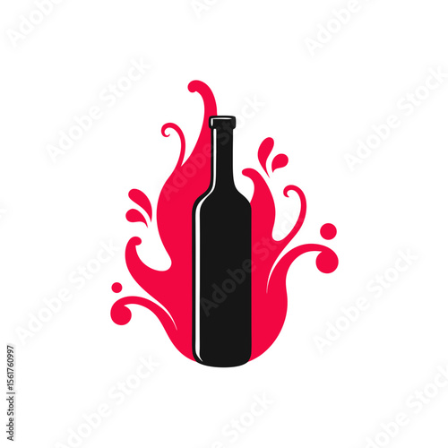 wine bottle and glass