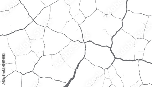 Sketch crack texture. Ground cracks, breaks on land surface from earthquake. old wall background crack vector.	