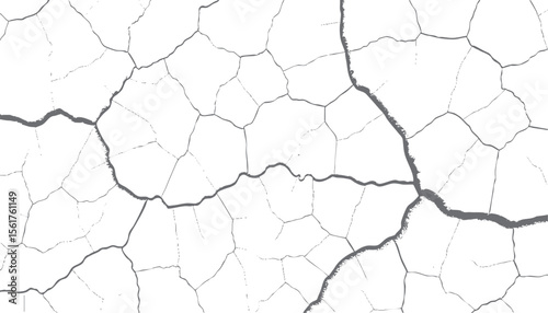 Sketch crack texture. Ground cracks, breaks on land surface from earthquake. old wall background crack vector.	