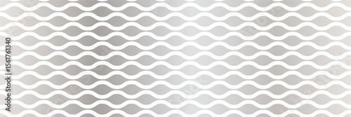 Wavy LAbstract wave pattern with gradient color scheme in shades of gray and white, creating an effect of shining silver or stainless steel surface, movement and fluidity.