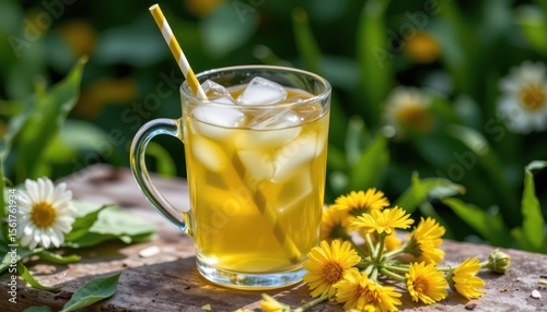 describe how fresh dandelion root iced tea aids liver function and supports digestion during hot days.