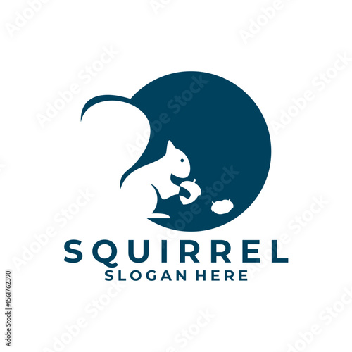 Simple squirrel animal logo design vector template. Squirrel company logo