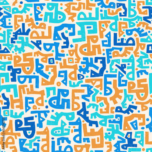 Hand drawn  abstract seamless pattern, ethnic background, african style - great for textiles, banners, wallpapers, wrapping - vector design