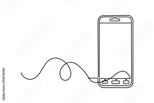 Smart phone icon in minimalist style for online communication and digital technology concept