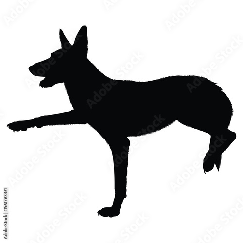 German Shepherd Funny Yoga Silhouette Vector, German Shepherd Dog Silhouette