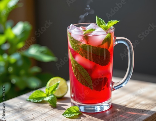 share how fresh hibiscus and mint iced tea helps restore energy and ease tiredness in hot climates.