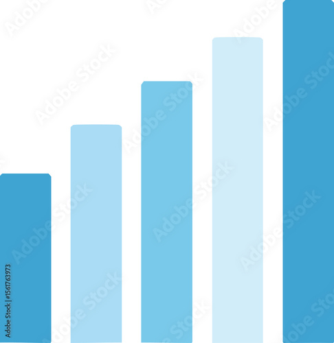 Bar Graph Vector Chart Showing Growth and Progress
