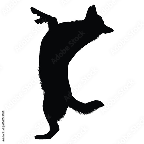 German Shepherd Funny Yoga Silhouette Vector, German Shepherd Dog Silhouette