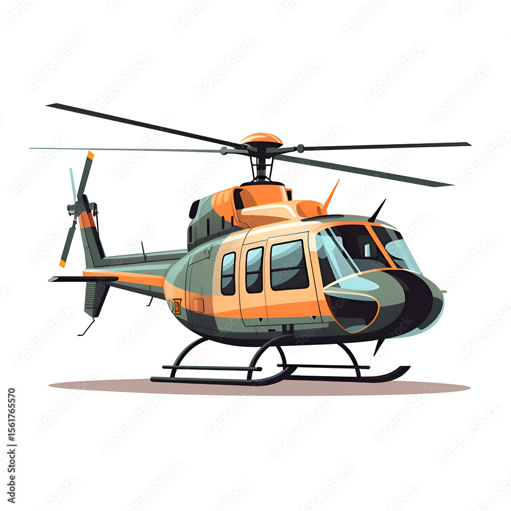 Fototapeta premium Sleek Helicopter Design. A Masterpiece of Aviation Engineering