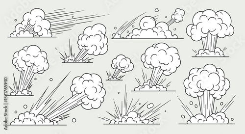 A Collection of Dynamic Explosions and Blast Effects for Visual Storytelling and Design Projects