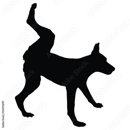 German Shepherd Funny Yoga Silhouette Vector, German Shepherd Dog Silhouette