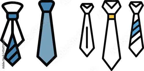 Tie Set – Formal Necktie and Bow Tie Collection Vector