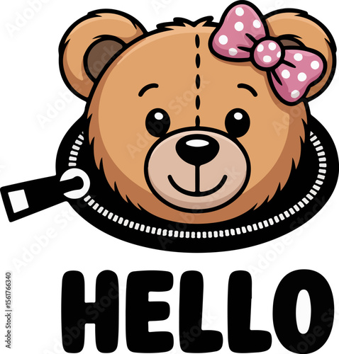 Hello teddy bear t shirt design