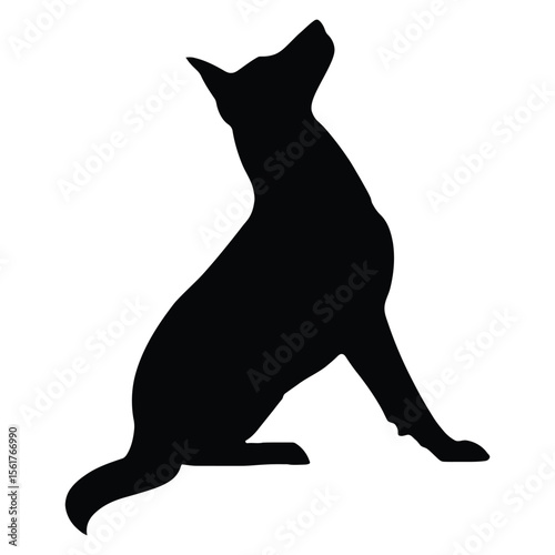 German Shepherd Funny Yoga Silhouette Vector, German Shepherd Dog Silhouette