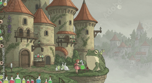 Enchanted Castle Illustration Fairytale Fantasy Art