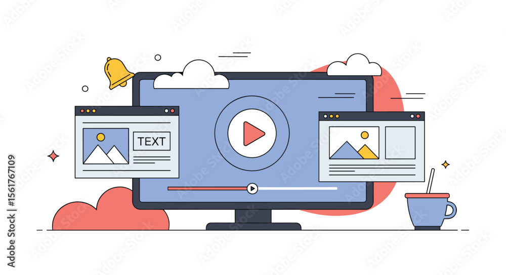 Fototapeta premium Digital Marketing Strategy for Business Growth Online Content Creation and Promotion for Success