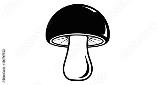 Mushroom Black and White Icon