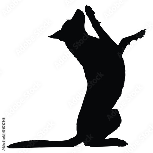 German Shepherd Funny Yoga Silhouette Vector, German Shepherd Dog Silhouette