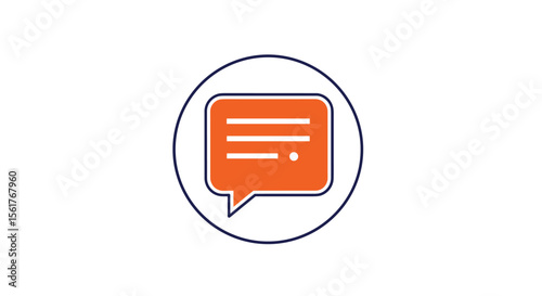Visual Representation of a Speech Bubble Icon with a Text Area Inside a Circular Outline