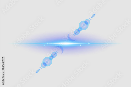 Glowing blue light flare effect