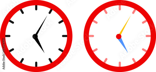  clock icon set. Time speed icon symbol. clock different times signs. rapid speed delivery
