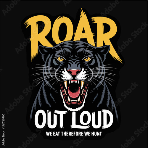 Roar out loud black panther t shirt