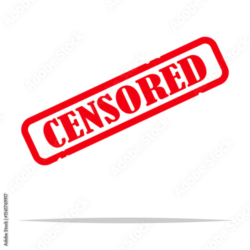 Censored stamp label vector isolated illustration