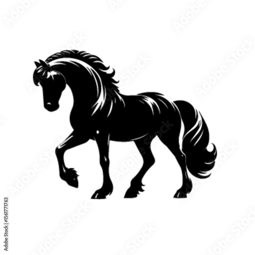 Horse No 7 Vector Illustration – Dynamic Rearing Stallion Clipart Design