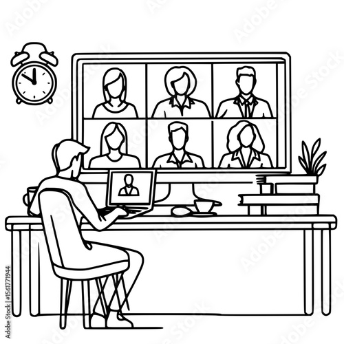 Connected Teams, Anywhere, A focused team member engaging in a virtual discussion.